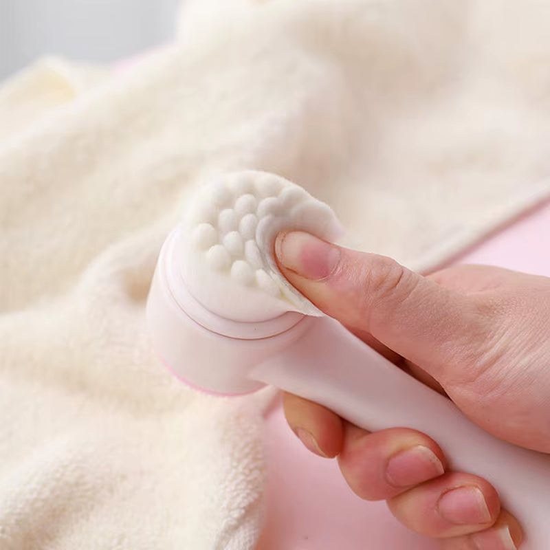 Double-Sided Silicone Facial Cleansing Brush – Exfoliating, Deep Pore Cleaning & Massage Tool (Pink / Blue)
