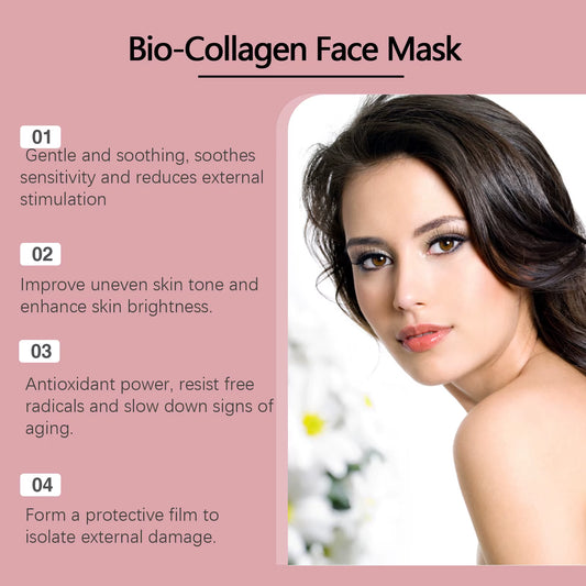 Bio Collagen Hydrating Face Mask Set – Anti-Aging, Deep Moisturizing, and Pore-Tightening Treatment (4 / 8 / 12 pcs)
