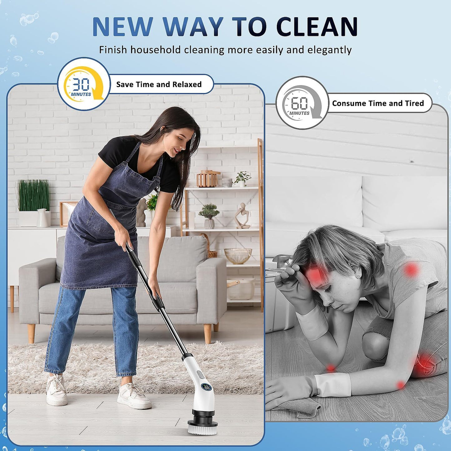 Cordless Spin Scrubber – Waterproof, Electric, 7 Heads for Deep Cleaning