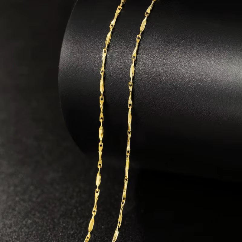 14K Gold Plated Necklace for Women – Elegant Snake, Box & Cross Chains | Minimalist Layering Jewelry, 18-inch 45 cm Chain