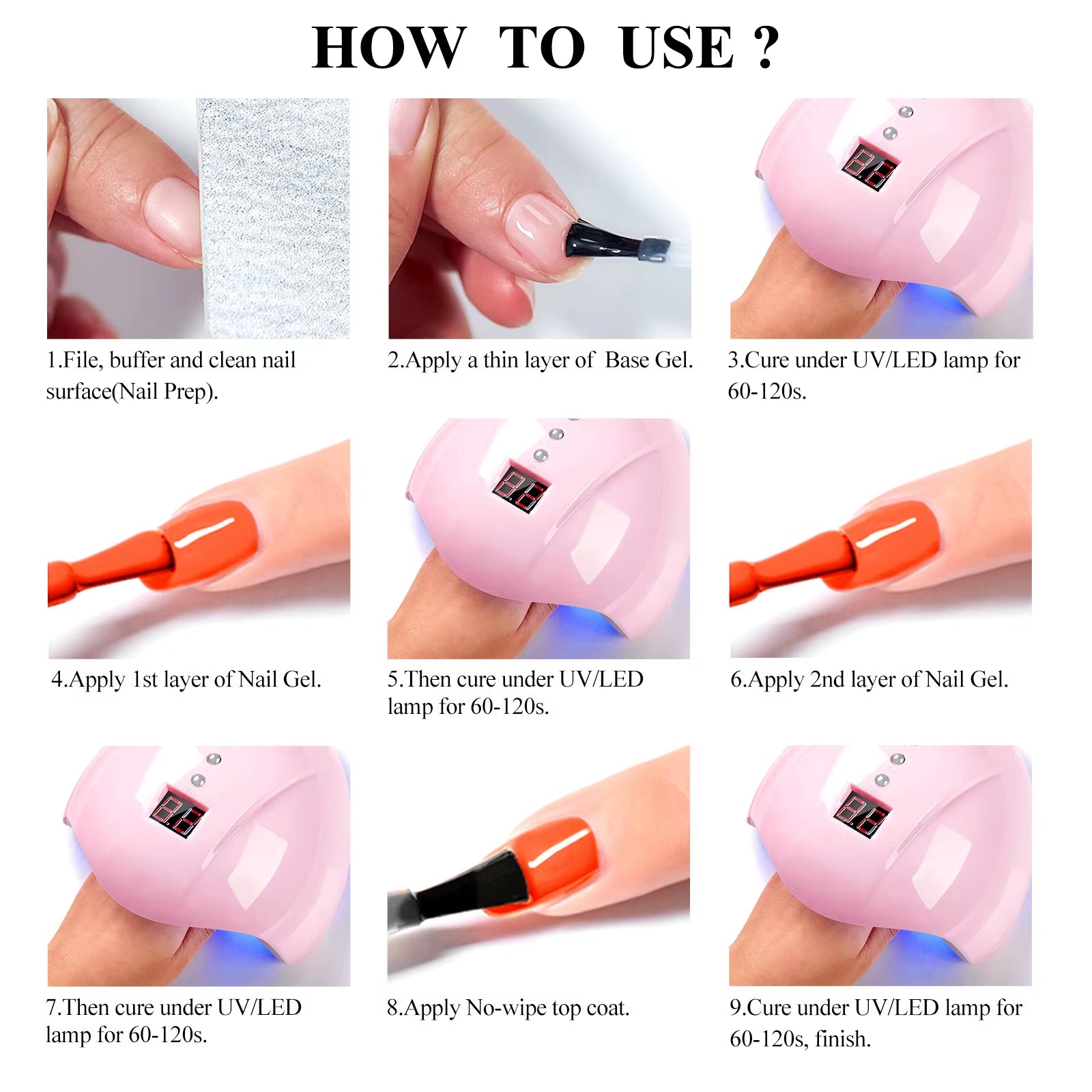 GlamNail™ 7-Piece Gel Polish Kit – Long-Lasting, UV Cured, High-Gloss Nail Art Set for Professional & Home Use