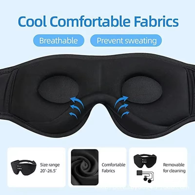 DreamBeats™ 3D Bluetooth Sleep Mask – Noise-Canceling Eye Mask with Built-In HD Speakers & Ultra-Soft Comfort Foam