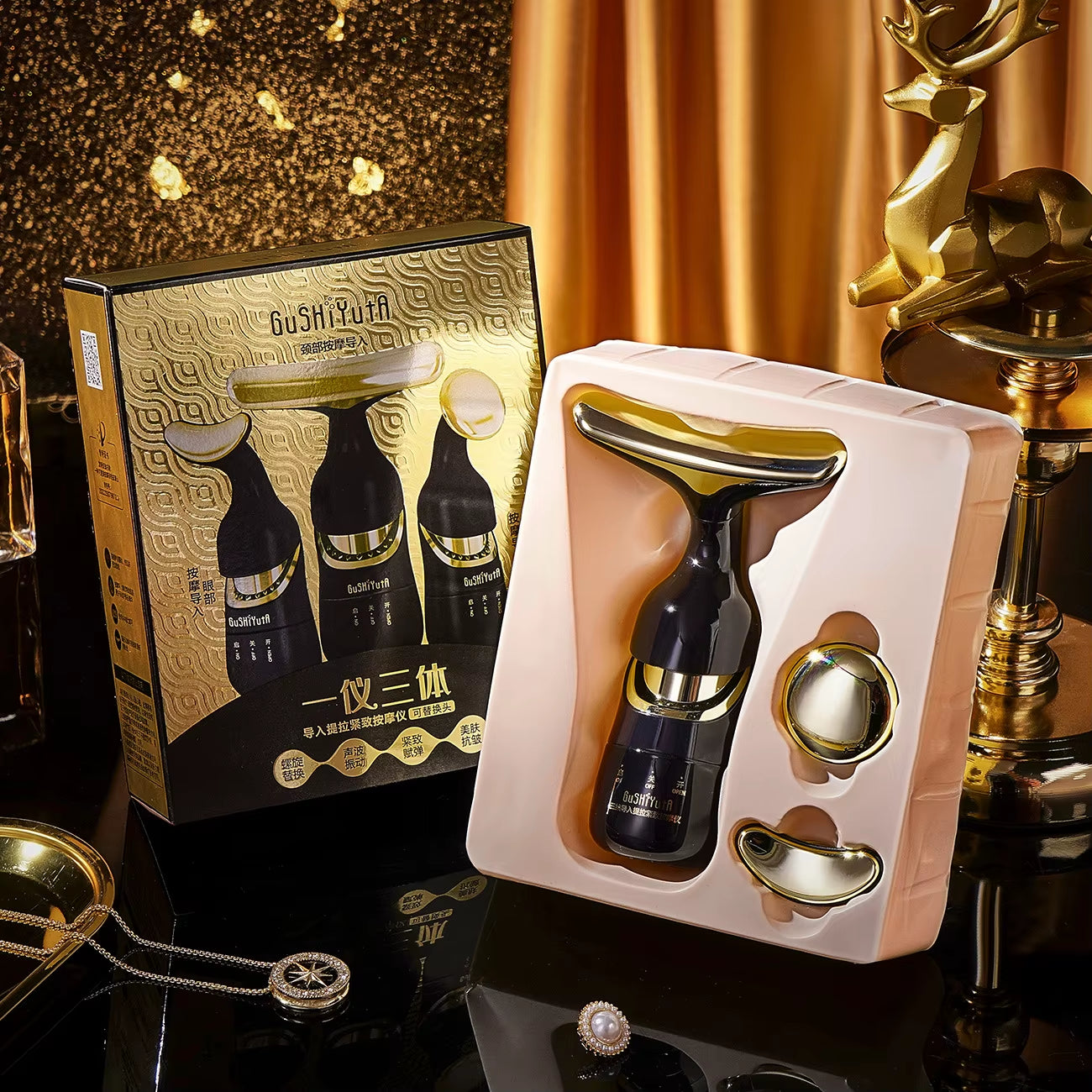 LumiLift™ 3-in-1 Face Sculpting & Skin-Tightening Device — Anti-Aging, Wrinkle Smoothing & Neck Lifting Massager