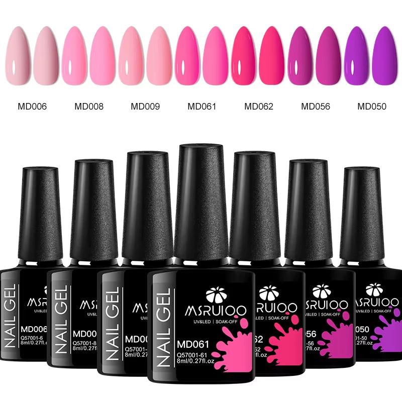 GlamNail™ 7-Piece Gel Polish Kit – Long-Lasting, UV Cured, High-Gloss Nail Art Set for Professional & Home Use