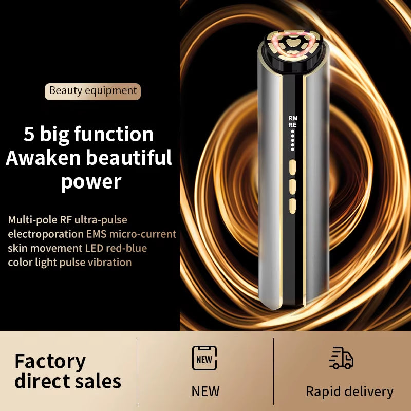 LumiGlow™ 9-LED RF Photon Lifting Wand — Advanced EMS Vibration Facial Tightening & Skin Rejuvenation Tool