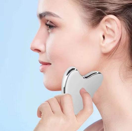 Stainless Steel Gua Sha Facial & Body Massage Tool – Sculpting, Lifting & Relaxation Scraper for Face, Neck, and Body