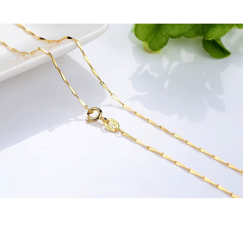 14K Gold Plated Necklace for Women – Elegant Snake, Box & Cross Chains | Minimalist Layering Jewelry, 18-inch 45 cm Chain