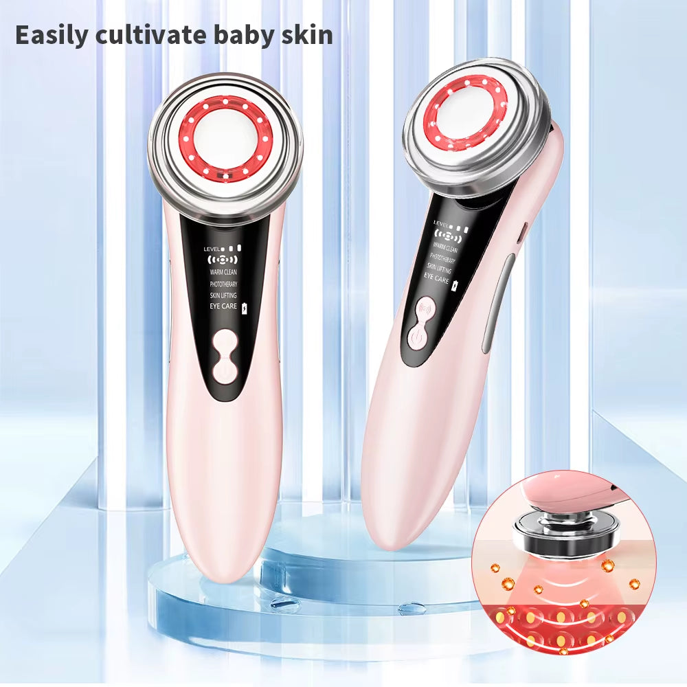 GlowLift™ Microcurrent Facial Sculpting & LED Rejuvenation Device – Wrinkle-Fighting, Skin-Tightening, and Anti-Aging Tool