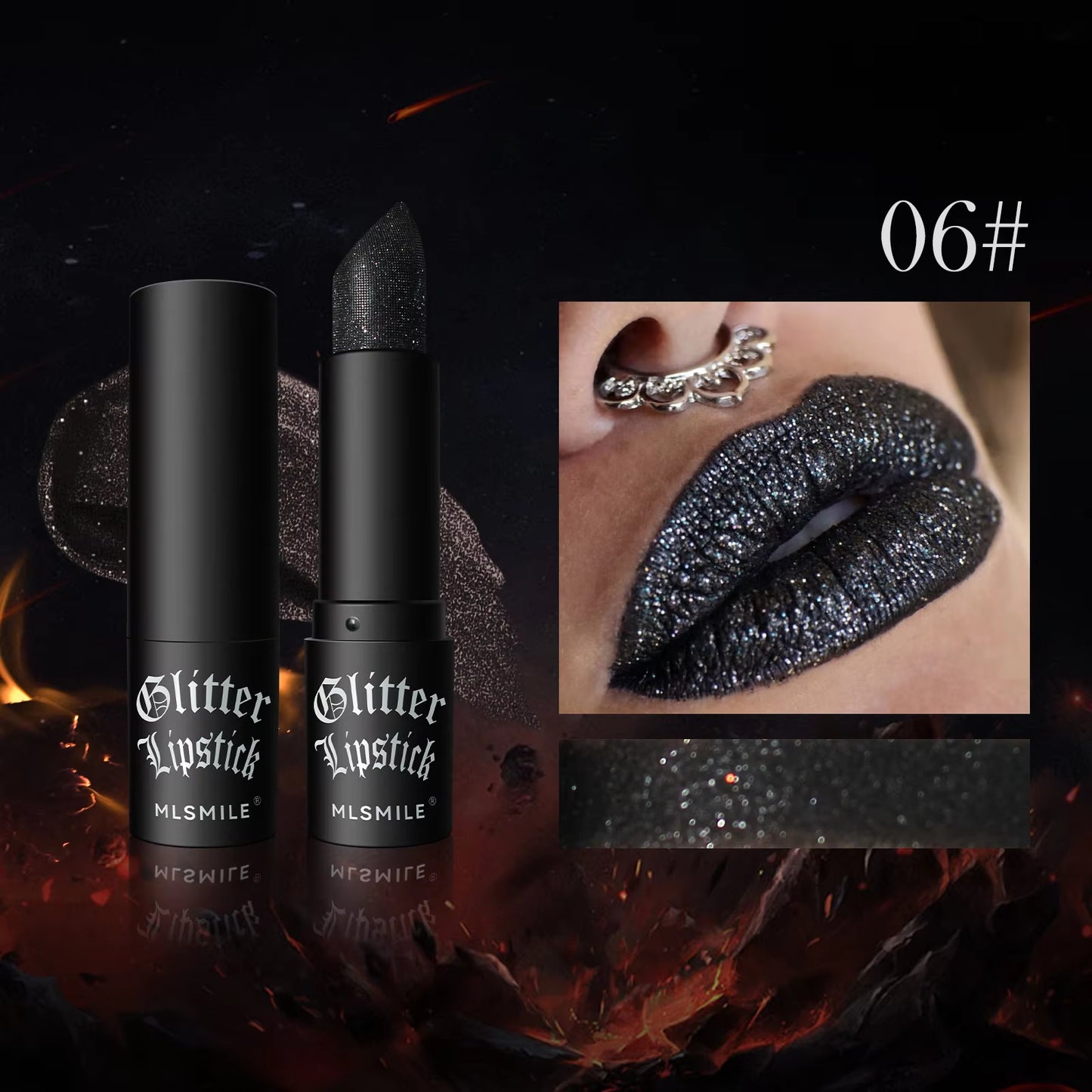 Multi-Color Non-Stick Cup Matte Lipstick Flash Lasting Easy Color Diamond Lipstick Dark Halloween Look