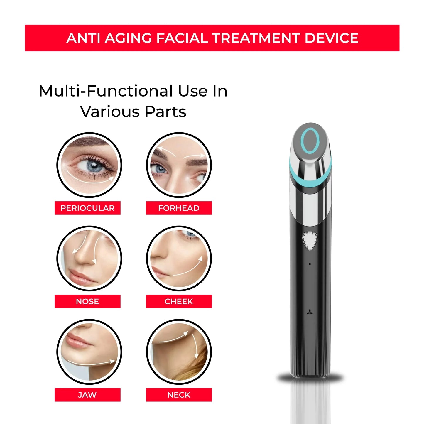 Age-R Booster H 4-in-1 Skin Care Device — Microcurrent Lifting, Deep Facial Firming & Anti-Aging Beauty Tool