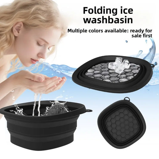 Collapsible Silicone Face Ice Bath Tray – Cold Therapy for Facial Puffiness, Portable Beauty Bowl