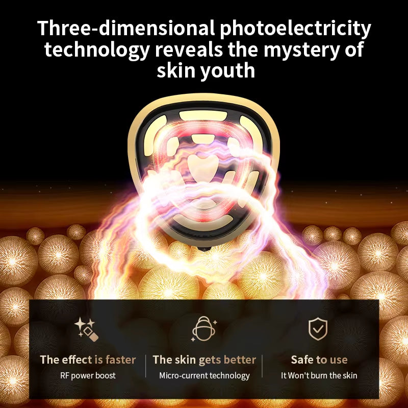 LumiGlow™ 9-LED RF Photon Lifting Wand — Advanced EMS Vibration Facial Tightening & Skin Rejuvenation Tool