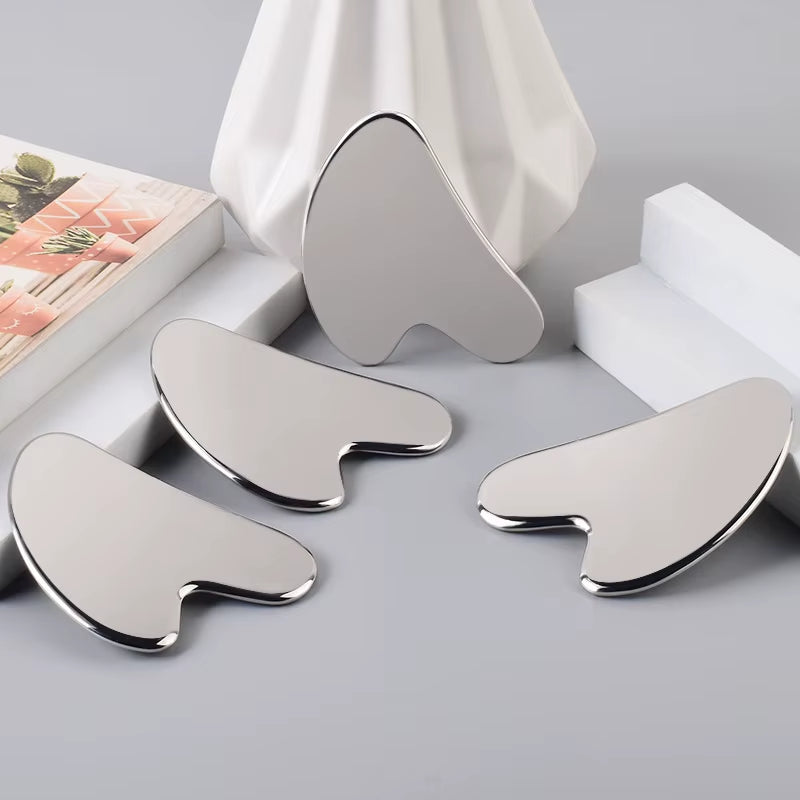 Stainless Steel Gua Sha Facial & Body Massage Tool – Sculpting, Lifting & Relaxation Scraper for Face, Neck, and Body