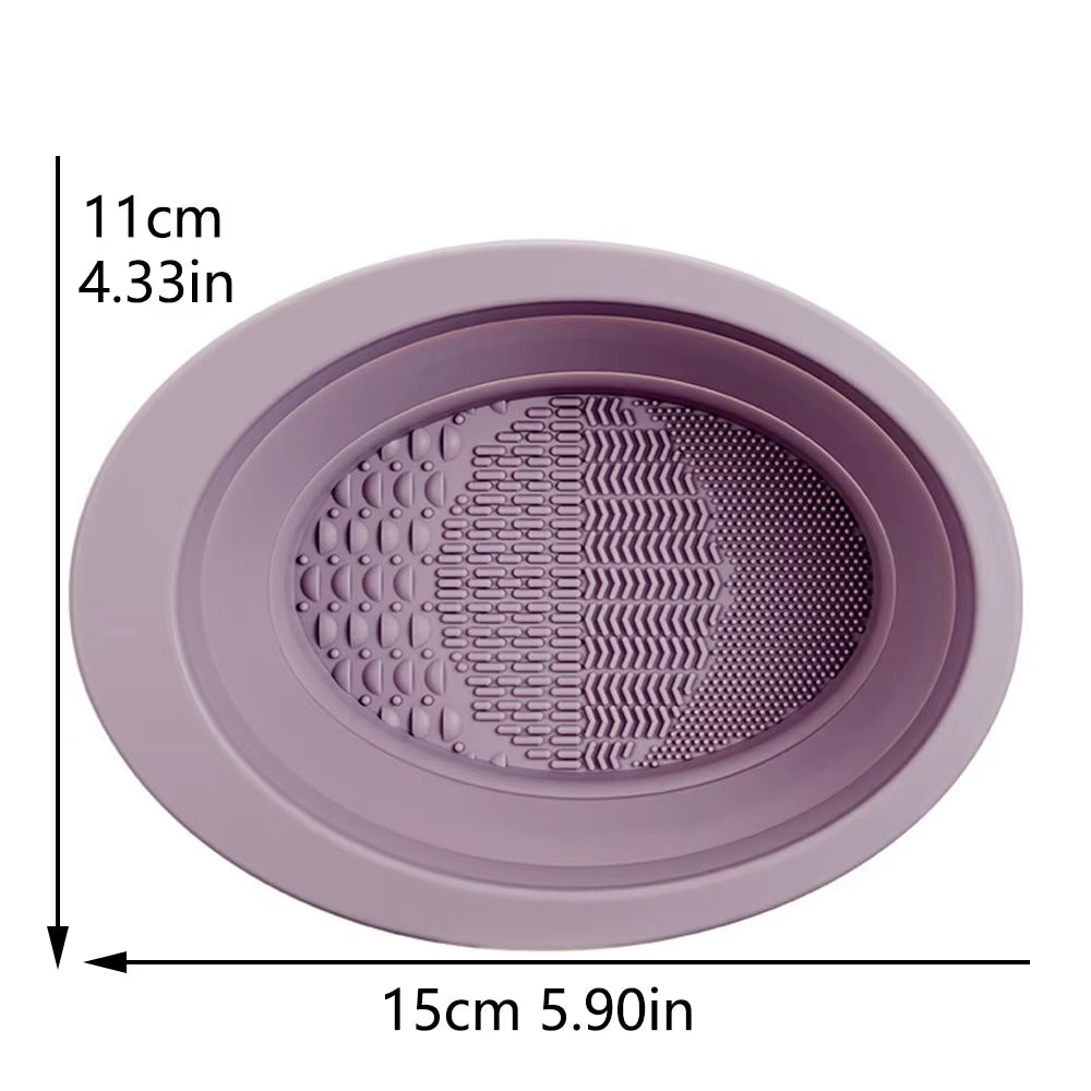 Silicone Makeup Brush Cleaner Bowl – Foldable, Portable Brush Cleaning Mat for Effortless Deep Clean