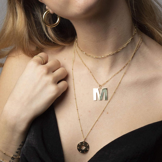 18K Gold Paperclip Choker Necklace – Dainty Biwa Pearl Pendant | Luxury Handmade Chain for Women