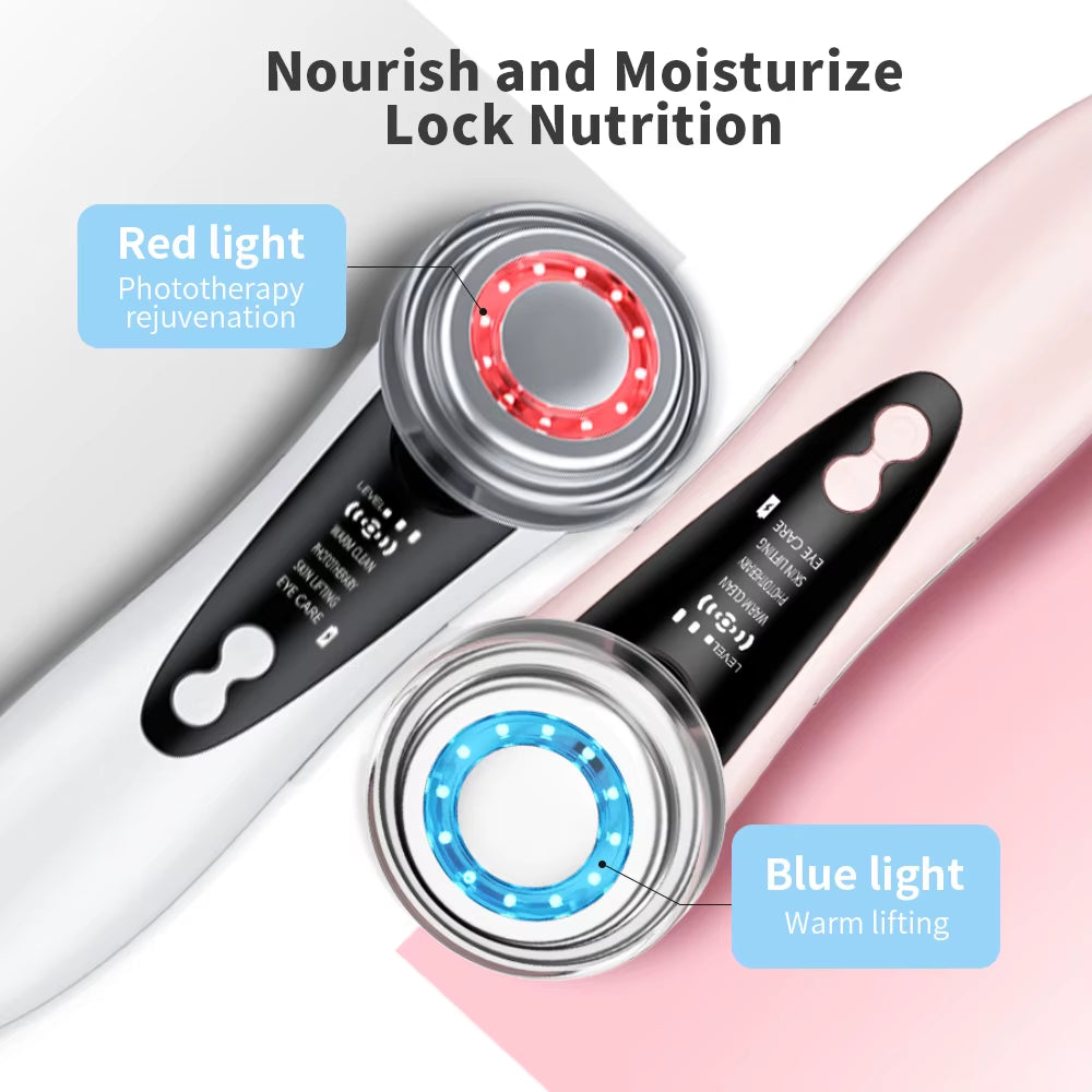 GlowLift™ Microcurrent Facial Sculpting & LED Rejuvenation Device – Wrinkle-Fighting, Skin-Tightening, and Anti-Aging Tool