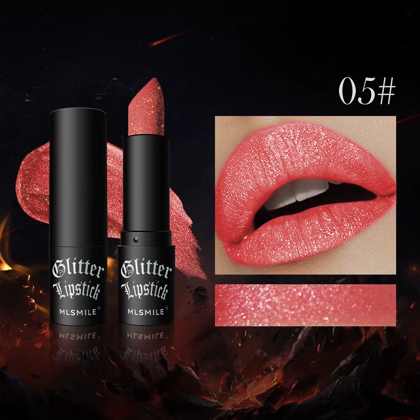 Multi-Color Non-Stick Cup Matte Lipstick Flash Lasting Easy Color Diamond Lipstick Dark Halloween Look