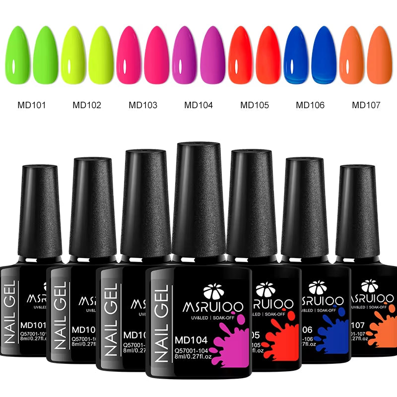 GlamNail™ 7-Piece Gel Polish Kit – Long-Lasting, UV Cured, High-Gloss Nail Art Set for Professional & Home Use