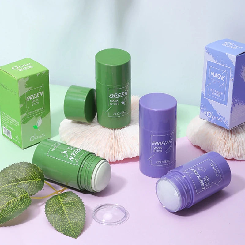 GlowFix™ Solid Facial Mask Stick – Green Tea, Honey, Peach, and Charcoal Deep Cleanse & Moisturizing Clay Stick