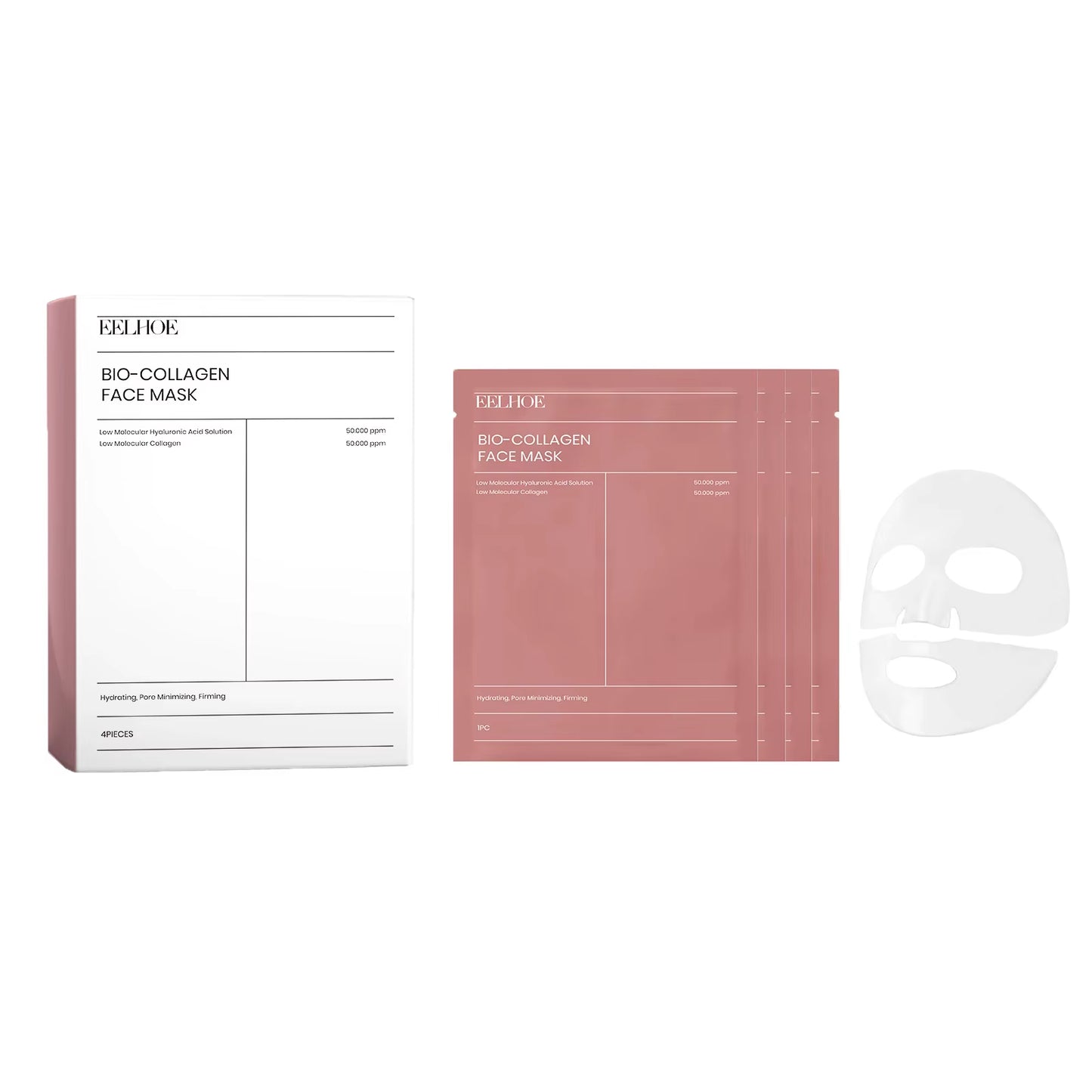 Bio Collagen Hydrating Face Mask Set – Anti-Aging, Deep Moisturizing, and Pore-Tightening Treatment (4 / 8 / 12 pcs)