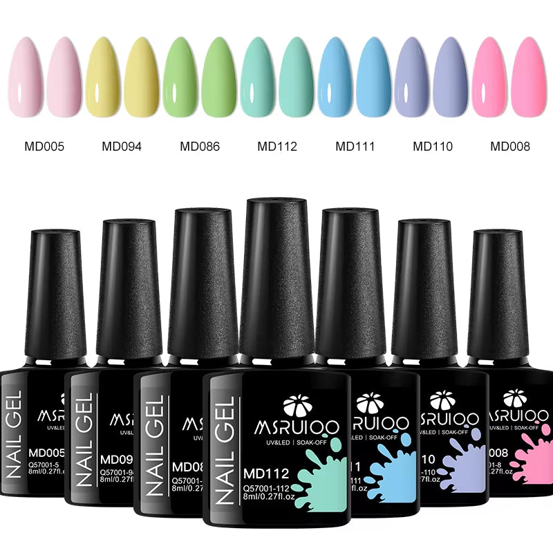 GlamNail™ 7-Piece Gel Polish Kit – Long-Lasting, UV Cured, High-Gloss Nail Art Set for Professional & Home Use