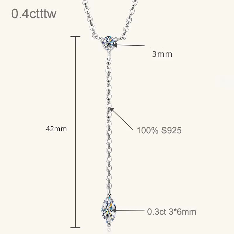 0.4ct Moissanite Pendant Necklace – 925 Sterling Silver or 14K Gold Finish | Brilliant Diamond Alternative | Elegant Gift for Her