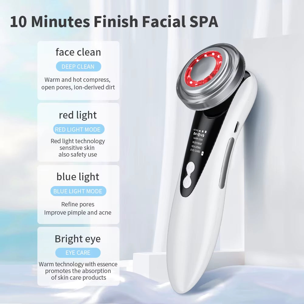 GlowLift™ Microcurrent Facial Sculpting & LED Rejuvenation Device – Wrinkle-Fighting, Skin-Tightening, and Anti-Aging Tool