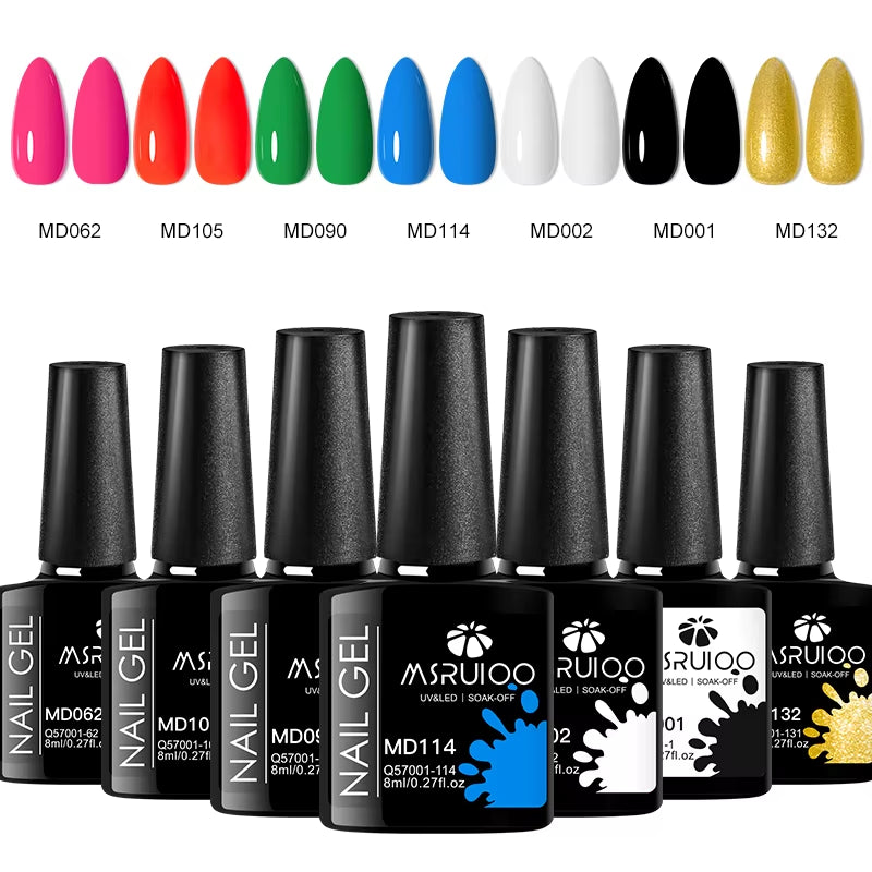 GlamNail™ 7-Piece Gel Polish Kit – Long-Lasting, UV Cured, High-Gloss Nail Art Set for Professional & Home Use