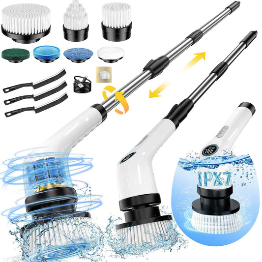 Cordless Spin Scrubber – Waterproof, Electric, 7 Heads for Deep Cleaning